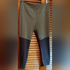 Eddie Bauer Green Two Tone Women's Leggings Active Wear Size XL